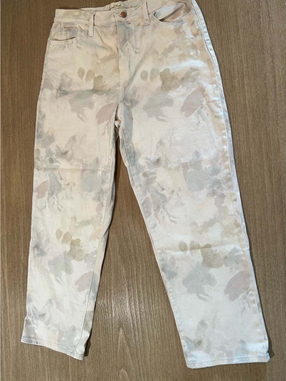 Universal Thread Floral Watercolor Print Straight Leg Jeans Pastel Cottagecore